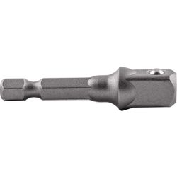 Socket Adaptor 3/8'm Sq X 50mm 1/4'm Hex Shank Carded